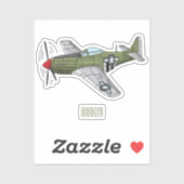 Sticker Illustration d'un avion militaire (Feuille)