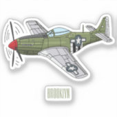 Sticker Illustration d'un avion militaire (Recto)