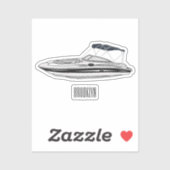 Sticker Illustration d'un bateau à moteur (Feuille)