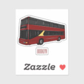 Sticker Illustration d'un bus à deux étages (Feuille)
