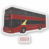 Sticker Illustration d'un bus à deux étages (Recto)