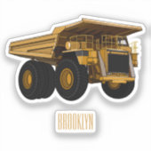 Sticker Illustration d'un camion à grande échelle (Recto)