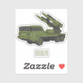 Sticker Illustration d'un camion de missiles militaires (Feuille)