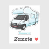 Sticker Illustration d'un campervan heureux (Feuille)