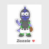 Sticker Illustration D'Un Capteur De Baseball Parasaurolop (Feuille)