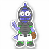 Sticker Illustration D'Un Capteur De Baseball Parasaurolop (Devant)