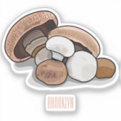 Sticker Illustration d'un champignon (Recto)