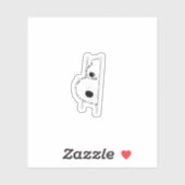 Sticker Illustration d'un chat blanc mignon qui regarde (Feuille)