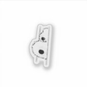 Sticker Illustration d'un chat blanc mignon qui regarde (Devant)