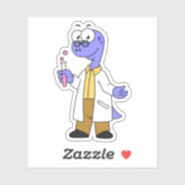 Sticker Illustration D'Un Chimiste Brontosaurus. (Feuille)