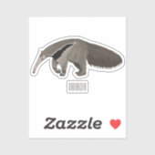 Sticker Illustration d'un dessin animé d'Anteater (Feuille)