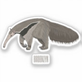 Sticker Illustration d'un dessin animé d'Anteater (Recto)