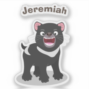Sticker Illustration d'un diable de Tasmanie affamé