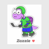 Sticker Illustration D'Un Joueur De Spinosaurus. (Feuille)