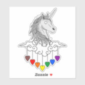 Sticker Illustration d'un licorne majestueuse (Feuille)