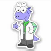 Sticker Illustration D'Un Médecin Spinosaure. (Devant)