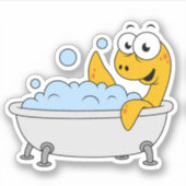 Sticker Illustration D'Un Monstre De Loch Ness De Bain. (Devant)