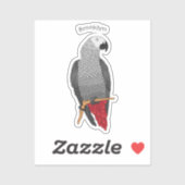 Sticker Illustration d'un perroquet gris en Afrique (Feuille)