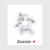 Sticker Illustration d'un petit koala mignon (Feuille)