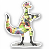Sticker Illustration D'Un Photographe Iguanodon. (Devant)