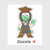 Sticker Illustration D'Un Pirate De Stegosaurus, Jack Spar (Feuille)