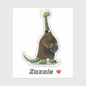 Sticker Illustration D'Un Plateosaure Habillé Comme Prêtre (Feuille)