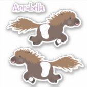 Sticker Illustration d'un poney de Shetland mignon (Devant)