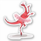 Sticker Illustration D'Un Raptor Danseur Ballerina. (Devant)