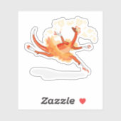 Sticker Illustration D'Un Raptor Danseur Ballerina. 2 (Feuille)