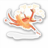 Sticker Illustration D'Un Raptor Danseur Ballerina. 2 (Devant)