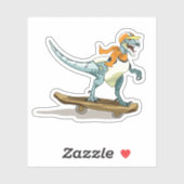 Sticker Illustration D'Un Raptor Skateboard. (Feuille)