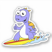 Sticker Illustration D'Un Spinosaure De Surf. (Devant)