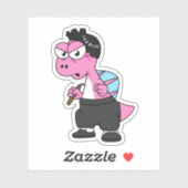 Sticker Illustration D'Un Spinosaurus Bruce Lee. (Feuille)