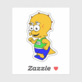 Sticker Illustration D'Un Tricératops Runner. (Feuille)