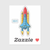 Sticker Illustration d'un vaisseau de fusées (Feuille)