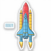 Sticker Illustration d'un vaisseau de fusées (Recto)