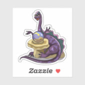 Sticker Illustration D'Un Vendeur Fortune Plateosaurus. (Feuille)