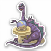 Sticker Illustration D'Un Vendeur Fortune Plateosaurus. (Devant)