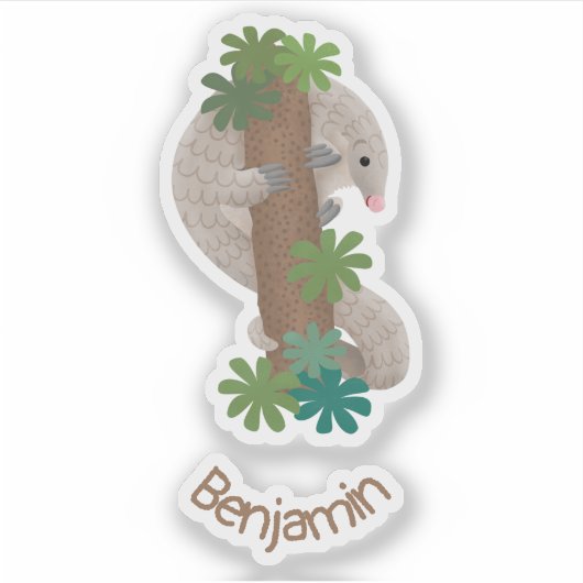 Sticker Illustration d'une anteure de pangolin mignonne (Devant)