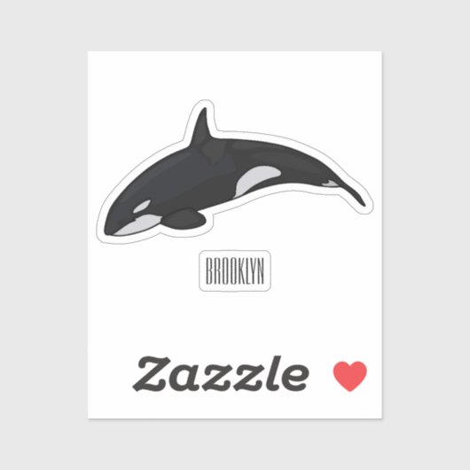 Sticker Illustration d'une baleine tueuse (Feuille)