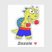 Sticker Illustration D'Une Boxe De Spinosaurus. (Feuille)