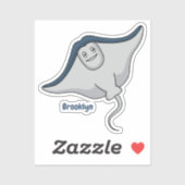 Sticker Illustration d'une caricature de poisson stingray (Feuille)