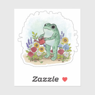 Sticker Illustration d'une grenouille fantaisiste mignonne