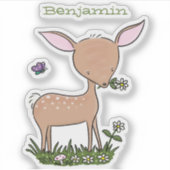 Sticker Illustration d'une jolie dessin de cerf de bébé he (Devant)