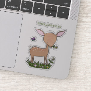 Sticker Illustration d'une jolie dessin de cerf de bébé he