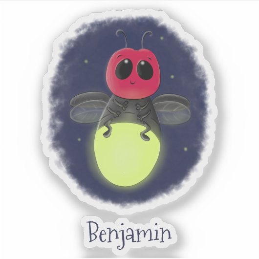 Sticker Illustration d'une luciole à éclair mignon (Devant)