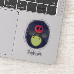 Sticker Illustration d'une luciole à éclair mignon