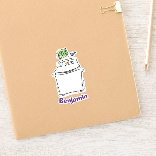 Sticker Illustration d'une machine à laver amusante (Carnet)