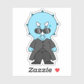 Sticker Illustration D'Une Matrice Tricératops. (Feuille)