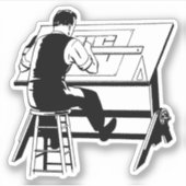 Sticker Illustration d'une table de dessin de l'ingénieur  (Devant)
